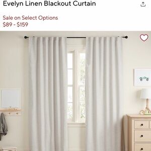 Pottery Barn Kids Evelyn Linen Blackout Curtain - Light Gray